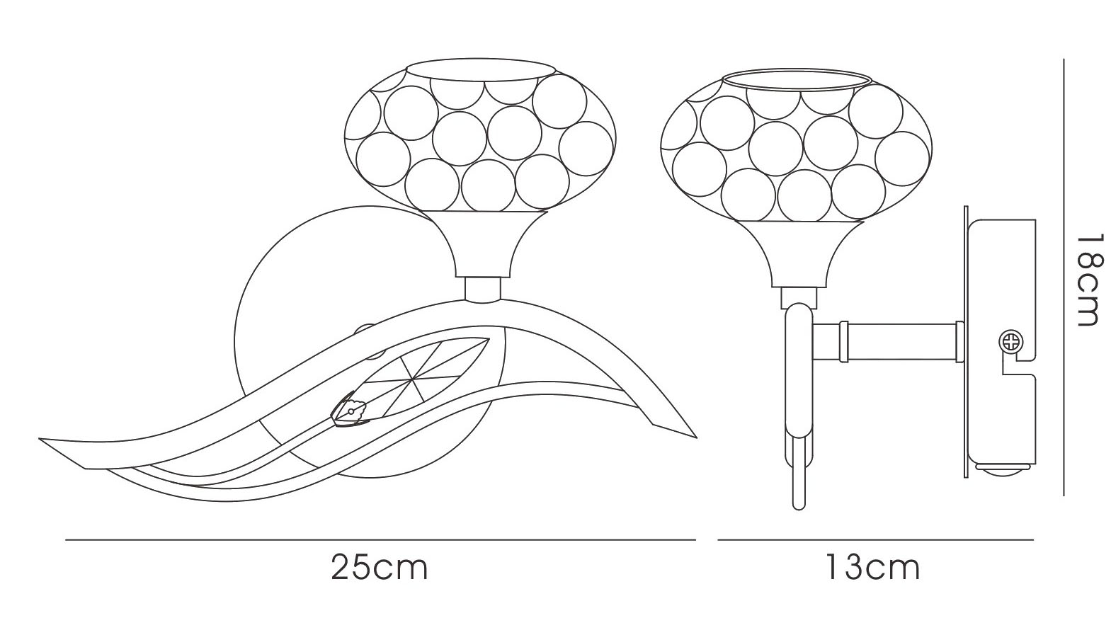 Leimo French Gold Crystal Wall Lights Diyas Armed Wall Lights
